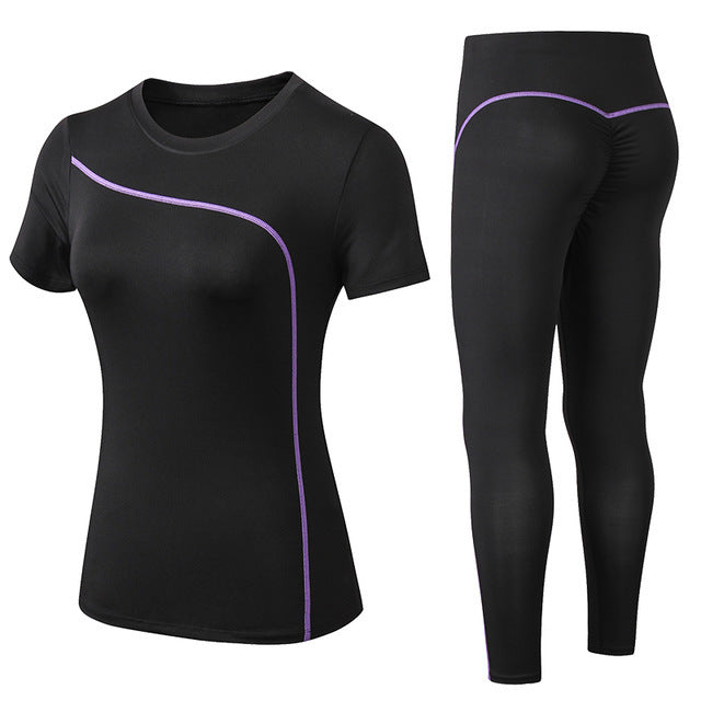 Gym training tight t-shirt and trousers suit - Workout Mania