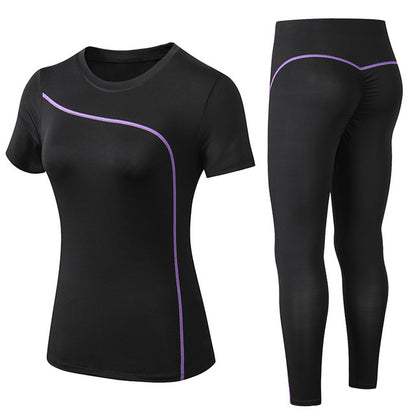 Gym training tight t-shirt and trousers suit - Workout Mania