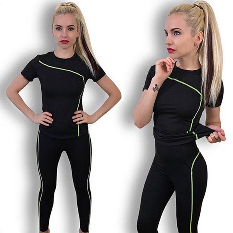 Gym training tight t-shirt and trousers suit - Workout Mania