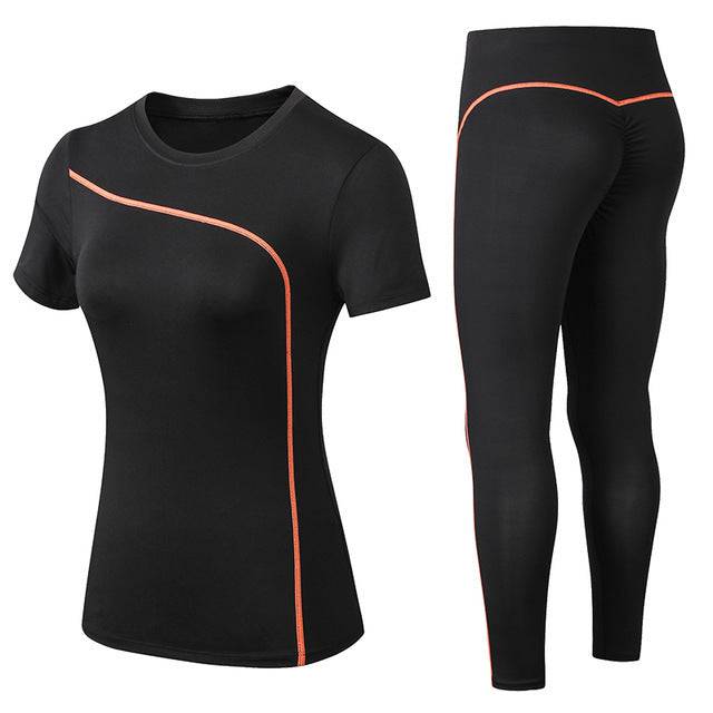 Gym training tight t-shirt and trousers suit - Workout Mania