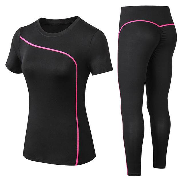 Gym training tight t-shirt and trousers suit - Workout Mania