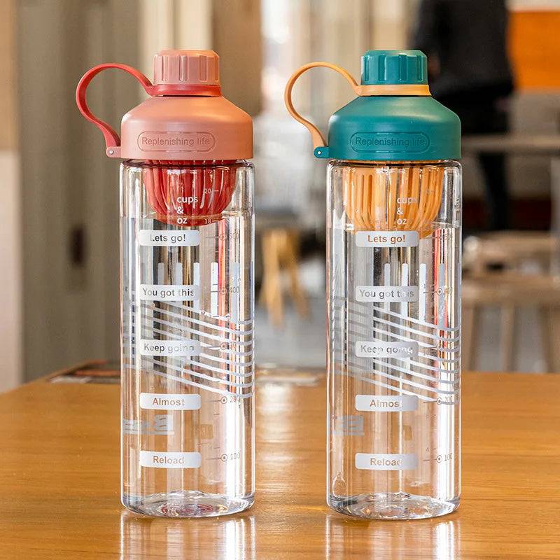 The Large Capacity Water Bottle With Tea Divider Plastic Water Cup - Workout Mania