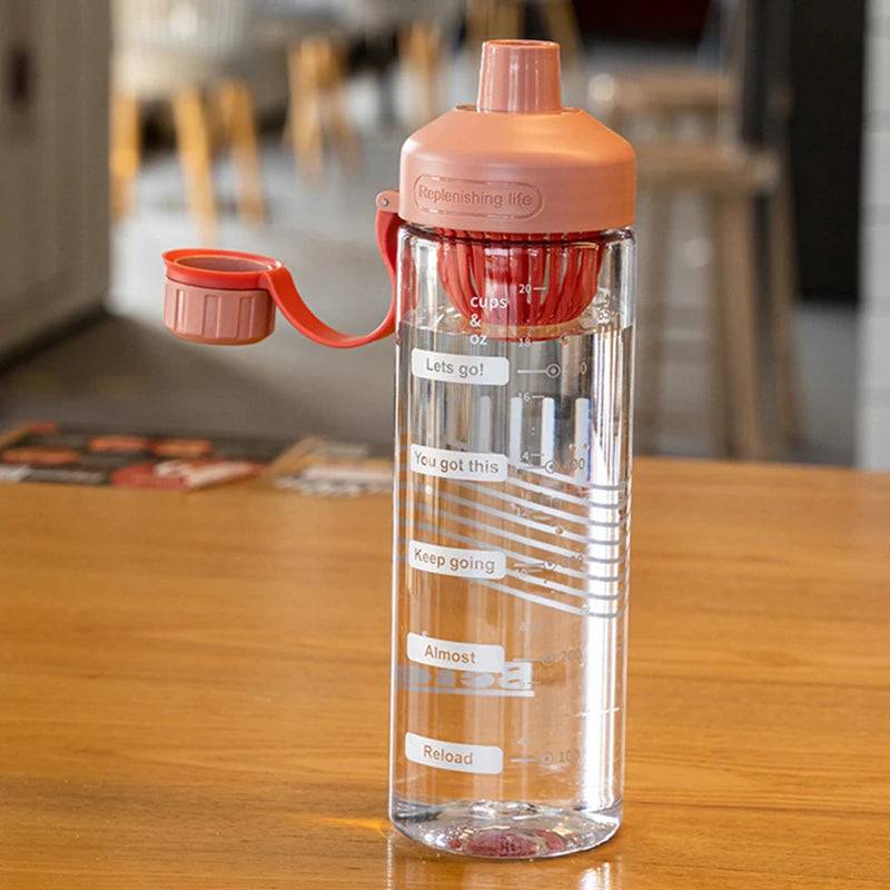 The Large Capacity Water Bottle With Tea Divider Plastic Water Cup - Workout Mania