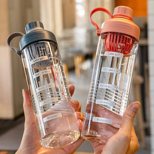 The Large Capacity Water Bottle With Tea Divider Plastic Water Cup - Workout Mania